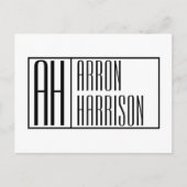 Moderne minimale Initialen en Logo naam Briefkaart (Voorkant)