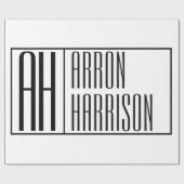 Moderne minimale Initialen en Logo naam Cadeaupapier (Vlak)