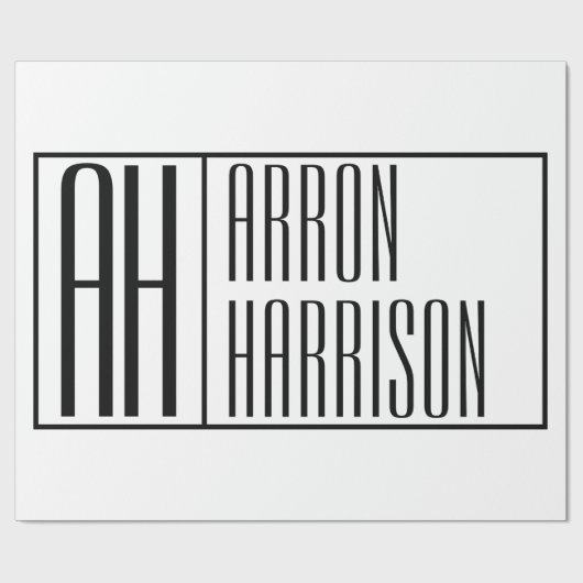 Moderne minimale Initialen en Logo naam Cadeaupapier (Vlak)