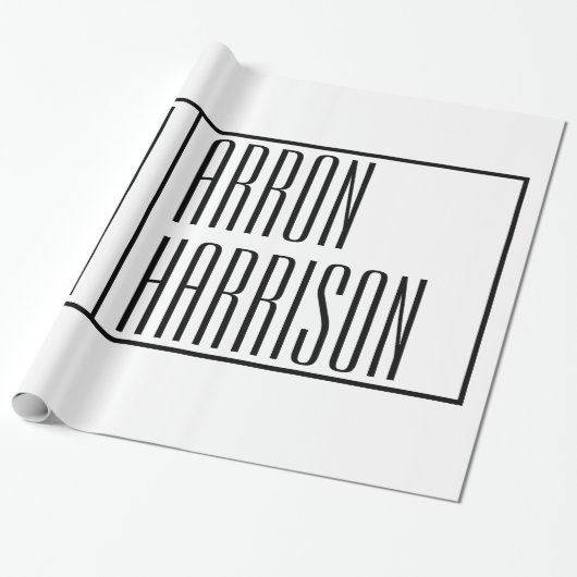 Moderne minimale Initialen en Logo naam Cadeaupapier (Uitgerold)