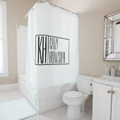Moderne minimale Initialen en Logo naam Douchegordijn (In situ)