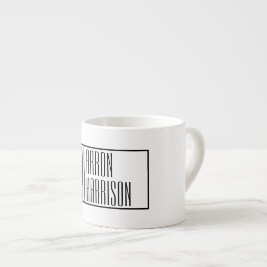 Moderne minimale Initialen en Logo naam Espresso Kop (Voorkant rechts)