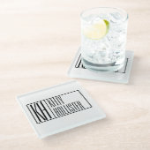 Moderne minimale Initialen en Logo naam Glazen Onderzetter (Schuin)