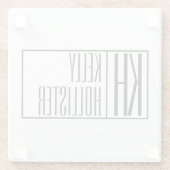 Moderne minimale Initialen en Logo naam Glazen Onderzetter (Achterkant)