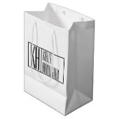 Moderne minimale Initialen en Logo naam Medium Cadeauzakje (Voorkant Gekanteld)