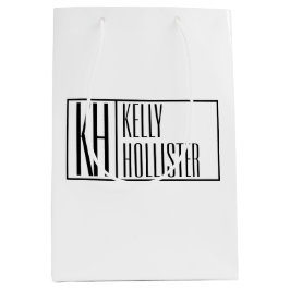 Moderne minimale Initialen en Logo naam Medium Cadeauzakje