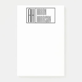 Moderne minimale Initialen en Logo naam Post-it® Notes