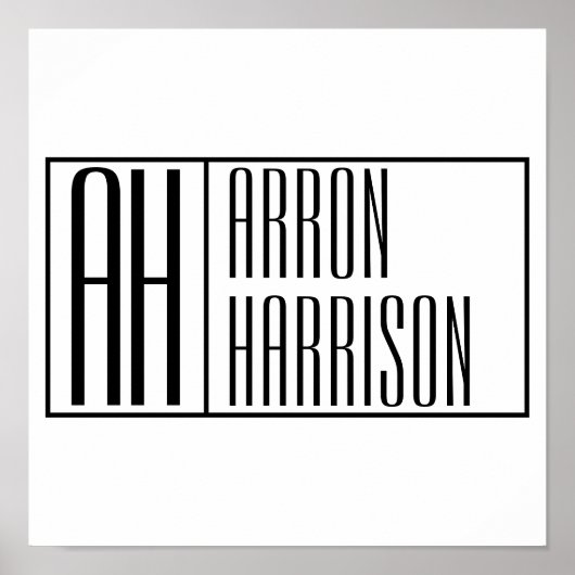 Moderne minimale Initialen en Logo naam Poster (Voorkant)