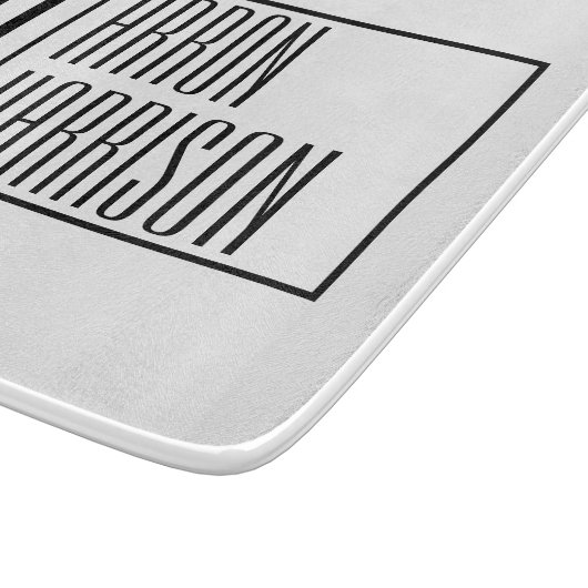 Moderne minimale Initialen en Logo naam Snijplank (Hoek)