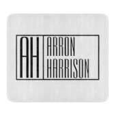 Moderne minimale Initialen en Logo naam Snijplank (Voorkant)