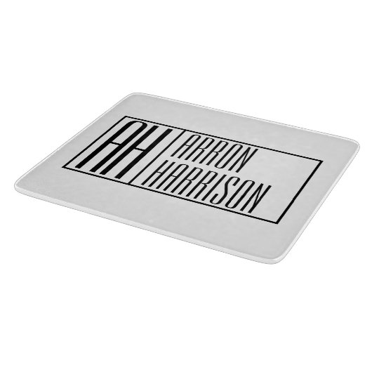 Moderne minimale Initialen en Logo naam Snijplank (Hoek)