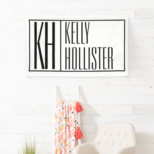 Moderne minimale Initialen en Logo naam Spandoek (Insitu)