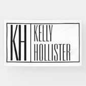 Moderne minimale Initialen en Logo naam Spandoek (Horizontaal)