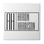 Moderne minimale Initialen en Logo naam Tegeltje (Voorkant)