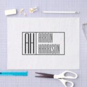 Moderne minimale Initialen en Logo naam Tissuepapier (Craft)