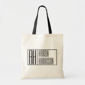 Moderne minimale Initialen en Logo naam Tote Bag (Voorkant)