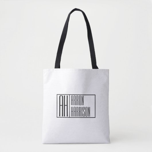 Moderne minimale Initialen en Logo naam Tote Bag (Voorkant)