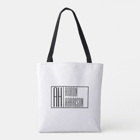 Moderne minimale Initialen en Logo naam Tote Bag (Achterkant)