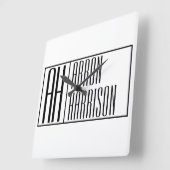 Moderne minimale Initialen en Logo naam Vierkante Klok (Hoek)