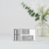 Moderne minimale Initialen en Logo naam Visitekaartje (Staand voorkant)