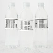 Moderne minimale Initialen en Logo naam Waterfles Etiket (Flessen)