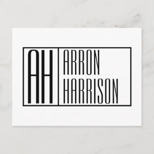 Moderne Minimale Initialen & Naam Logo Briefkaart
