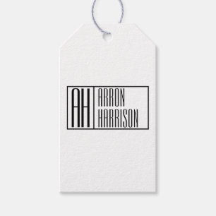 Moderne Minimale Initialen & Naam Logo Cadeaulabel