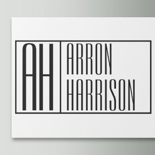 Moderne Minimale Initialen & Naam Logo Cadeaupapier
