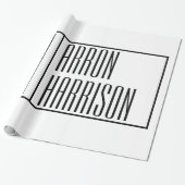 Moderne Minimale Initialen & Naam Logo Cadeaupapier (Uitgerold)