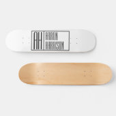 Moderne Minimale Initialen & Naam Logo Persoonlijk Skateboard (Horizontaal)