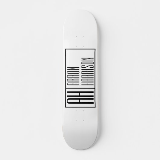 Moderne Minimale Initialen & Naam Logo Persoonlijk Skateboard (Voorkant)