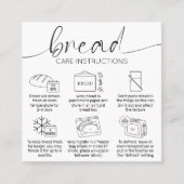 Moderne minimale instructies voor broodbakbroodver vierkante visitekaartje (Voorkant)