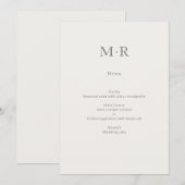 Moderne Minimale Intieme Bruiloft Menu (Voorkant / Achterkant)