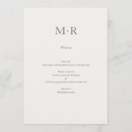Moderne Minimale Intieme Bruiloft Menu