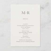 Moderne Minimale Intieme Trouwkaart Details