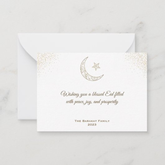 Moderne minimale islamitische ooid Mubarak Notitiekaartje (Achterkant)