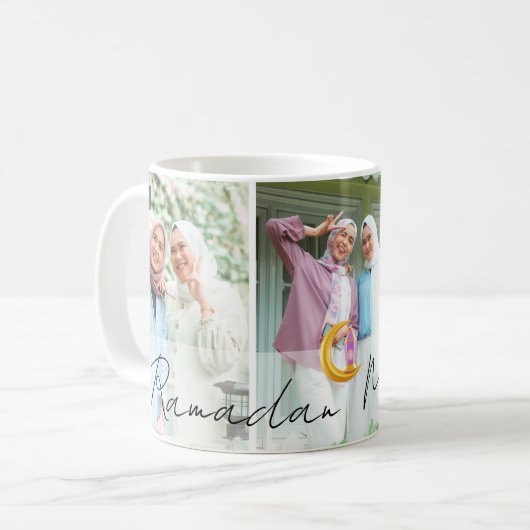Moderne minimale Islamitische Ramadan Mubarak Foto Koffiemok (Voorkant links)