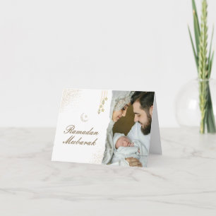 Moderne minimale Islamitische Ramadan Mubarak Foto Notitiekaartje