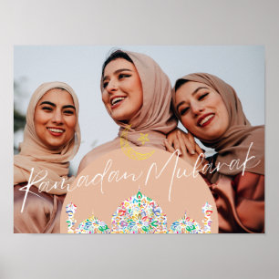 Moderne minimale Islamitische Ramadan Mubarak Foto Poster