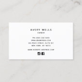 Moderne, minimale ivoren professional visitekaartje (Achterkant)