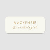 Moderne minimale Ivory professionele medewerker Naamplaatje (Voorkant)
