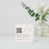 Moderne minimale Ivory RSVP QR Code Kaart (Staand voorkant)