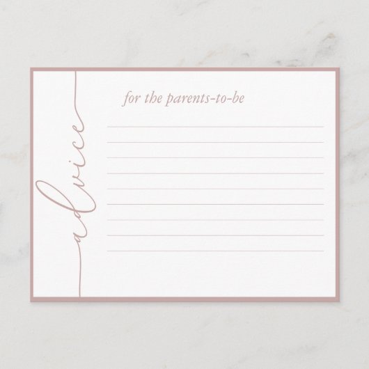 Moderne minimale Kaart voor advies aan Baby shower (Voorkant)