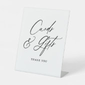 Moderne minimale Kaarten en geschenken Reclamebord Met Voetstuk (Voorkant)