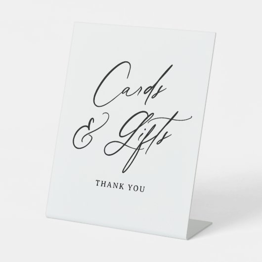 Moderne minimale Kaarten en geschenken Reclamebord Met Voetstuk (Voorkant)