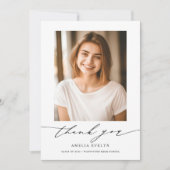 Moderne minimale kalligrafie 2023 Afstuderen Foto Bedankkaart (Voorkant)