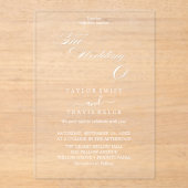 Moderne Minimale Kalligrafie Acryl Uitnodigen Acryl Uitnodigingen (Voorkant)