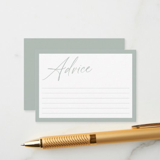 Moderne minimale kalligrafie | Advies van de Baby  (Voorkant / Achterkant in situ)