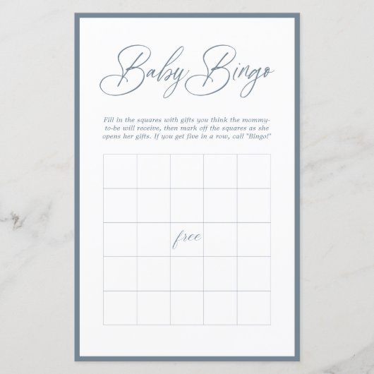 Moderne minimale kalligrafie | Baby Bingo (Voorkant)