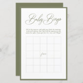 Moderne minimale kalligrafie | Baby Bingo (Voorkant / Achterkant)